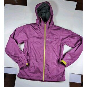 COLUMBIA Women's Purple Rain Jacket Omni-Tech Waterproof Breathable Hooded Sz M